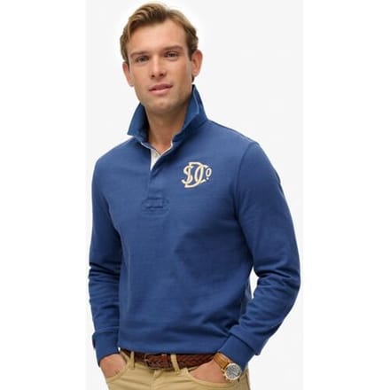Superdry Vintage Athletic Rugby Shirt Blue Grootte: XL