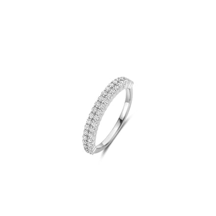 TI SENTO Dames Ring - 925 zilver - Zirconia wit - Maat 15.25 mm / maat 48 - 12366ZI