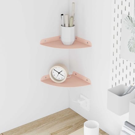 vidaXL - Hoek - Plank - 2 - st - Roze - 18 - x - 18 - x - 2 - cm