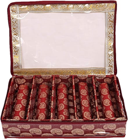 Bangle Box - Sieradendoos Armbanden - Sieraden Opbergen - Met Transparant Venster - 30x26cm - Bordeauxrood