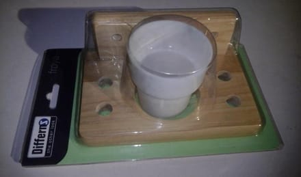 Houten Tandenborstelhouder met beker