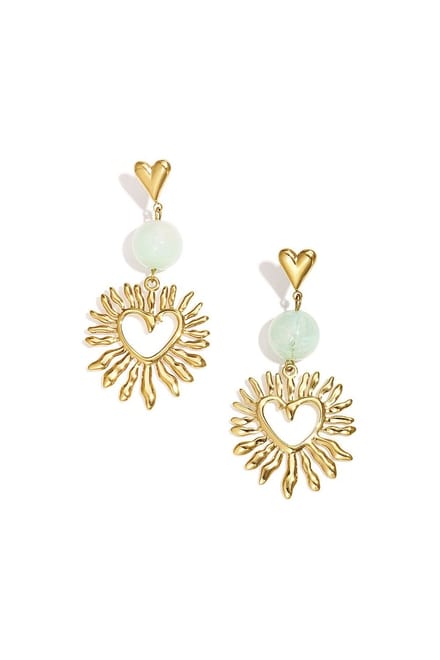 Oorbellen Statement - Long Love Heart - Green - Zomer - Trending