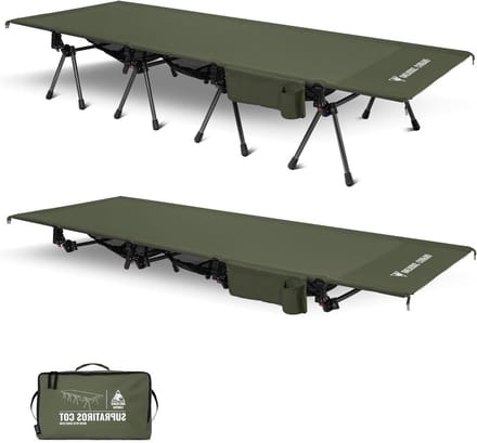 Kampeerbed - Opklapbaar bed - Ontspannen buiten - Verstelbare hoogte - 220x80 cm - Groen