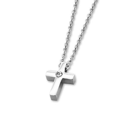 Amanto Ketting Celest - 316L Staal - Kruis - 13x9mm - 45cm