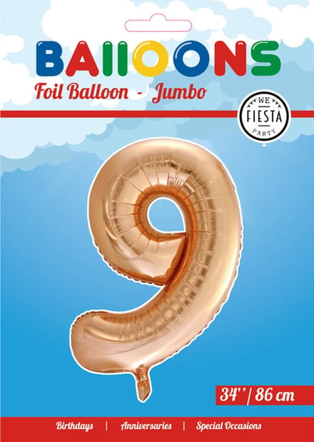 Folieballon 34" nmr. 9 - Rosé Goud