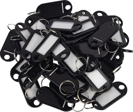 Sleutellabels - Sleutellabel - Sleutelhangers - Sleutelhanger - Zwart - 50 Stuks