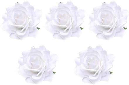 Doek Bloem Broche - Kunstbloem Corsage - Bruiloft Decoratie - Levensechte Rozen - 10 CM - Wit