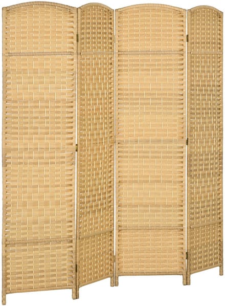 HOMCOM-Kamerverdeler-Polypropylène-180x1,7x180cm-Bois naturel