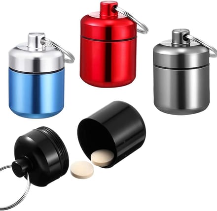 Compacte Pillendoos - Waterdichte en Draagbare Organizer voor Dagelijks Gebruik, Reizen en Kamperen - 4 Stuks