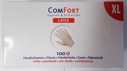 COMFORT-latex handschoenen-gepoederd -100st- XL