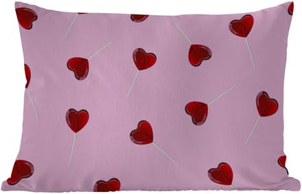 Buitenkussens - Roze - Hart - Lolly - Snoep - 60x40 cm - Weerbestendig