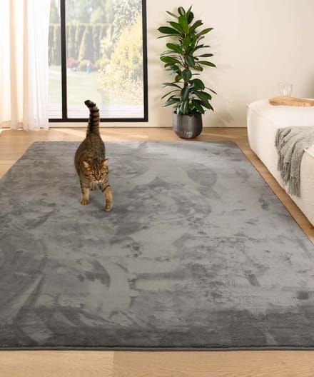 Zacht vloerkleed - Plush grijs 60x110
