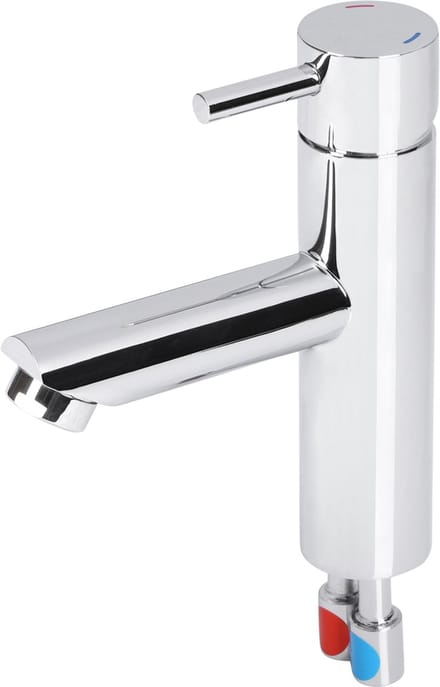 Differnz Wastafelkraan Recht â€“ Mengkraan â€“ Koud en Warm â€“ Toiletkraan â€“ Chroom