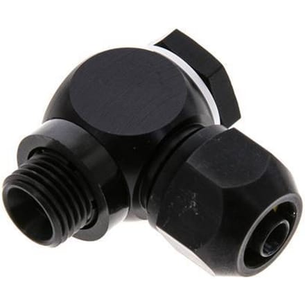 9x6mm & G1/4'' Aluminium L-Vorm Knelfitting Buitendraad 10bar Kunststof en Polyamide
