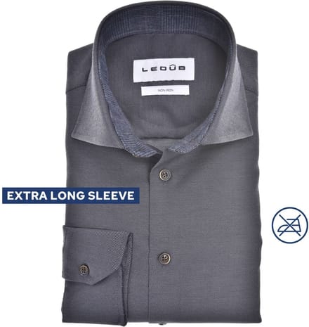 Ledûb modern fit staalgrijs mouwlengte 7