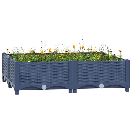 vidaXL - Plantenbak - verhoogd - 80x80x23 - cm - polypropyleen