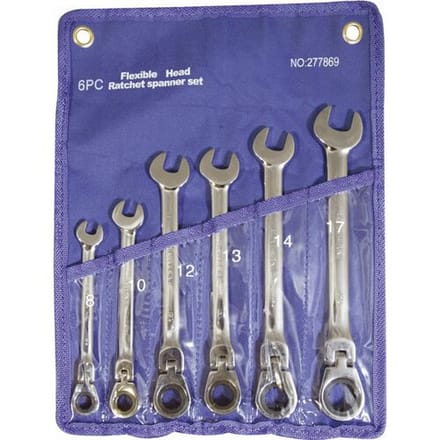 Silverline Steekringratelsleutel set flexibel - 8 t/m 17 mm - 6 delig
