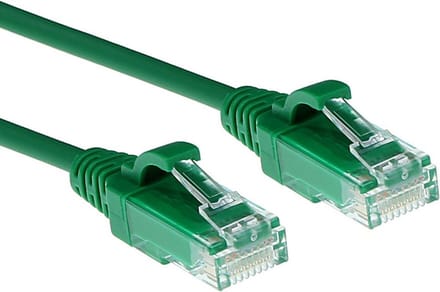 ACT Groene 0,15 meter LSZH U/UTP CAT6 datacenter slimline patchkabel snagless met RJ45 connectoren DC9730