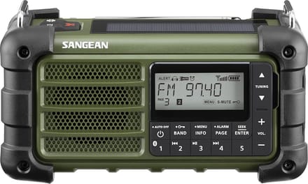 Draagbare Digitale Noodradio met Bluetooth, Solar en Handcrank