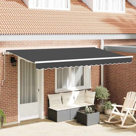 vidaXL - Uitschuifbare - luifel - Antraciet - 400 - x - 200 - cm - Stof