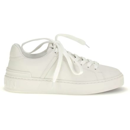 Balmain Witte Kalfskleren Bos Taurus Lage Sneakers