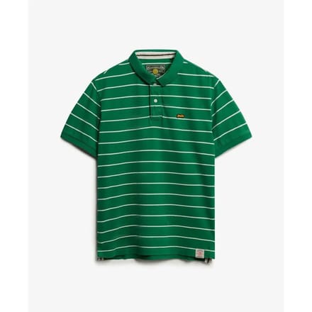 Superdry Vintage Stripe Korte Mouw Poloshirt Groen M Man