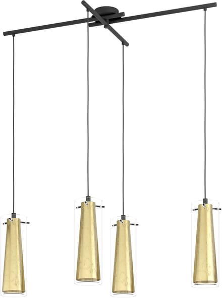 EGLO Pinto Gold Hanglamp - E27 - 90,5 cm - Zwart/Goud
