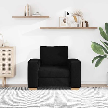 vidaXL - Sofa - Stoel - Zwart - 100x78x84 - cm - Stof