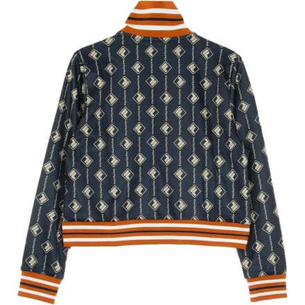 Hamo trainingsjack voor dames met all-over print, zwarte iris/kaneelstok