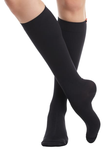 Vochtafvoerende nylon 20-30 mmhg compressiesokken - Zwart