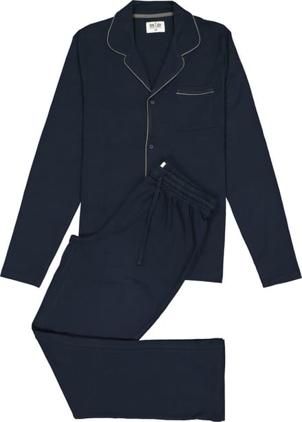 TEN CATE men pyjama - met knoopjes - donkerblauw