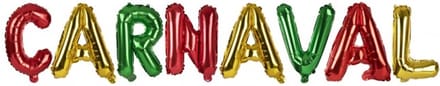 Folieballon Carnaval Rood / Geel / Groen
