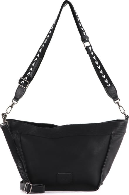 FREDsBRUDER Leren Schoudertas Stines Shoulderbag Black Zwart