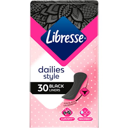 Libresse Inlegkruisjes Zwart - 30 stuks