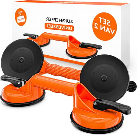 Tegeltiller - tegeldrager - vacuum zuignap - 120 kg - set van 2 stuks