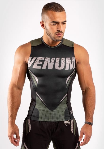 Venum ONE FC Impact Sleeveless Rash Guard Zwart Kaki - M