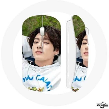 Souris sans fil - MANIACASE - BTS Jungkook - Clé USB wifi incluse - Compatible Mac et PC - Blanc