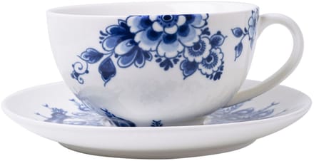 Heinen Delfts Blauw - Kop en schotel Paauw Blauw