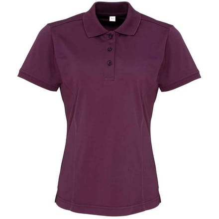 Premier Dames/Dames Coolchecker Poloshirt (Aubergine)
