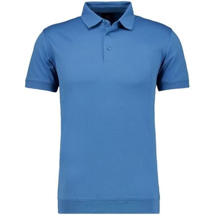 Ragman Pima Cotton Uni Color Polo Bottom Rib Blauw / male