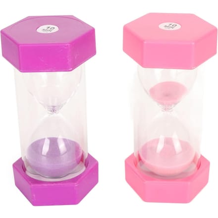 10 Minuten Zandloper Multifunctionele Zandloper Timer Zandklok Timer voor Kinderspellen pink