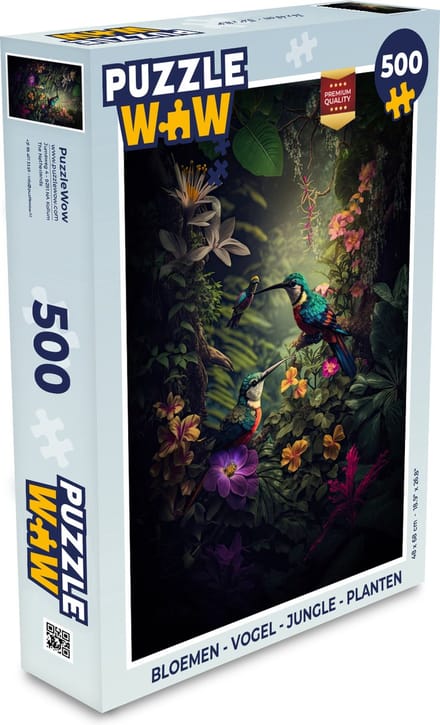 Puzzel Bloemen - Vogel - Jungle - Planten - Legpuzzel - Puzzel 500 stukjes