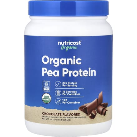 Nutricost, Biologisch Erwtenproteïne, Chocolade, 1 lb (454 gr)
