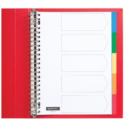 Tabbladen Quantore 23-gaats 5-delig assorti tabs PP