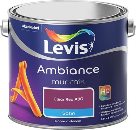 Levis - Ambiance Mur Satin Mix - Clear Red A80 - Mengverf - 2,5 L