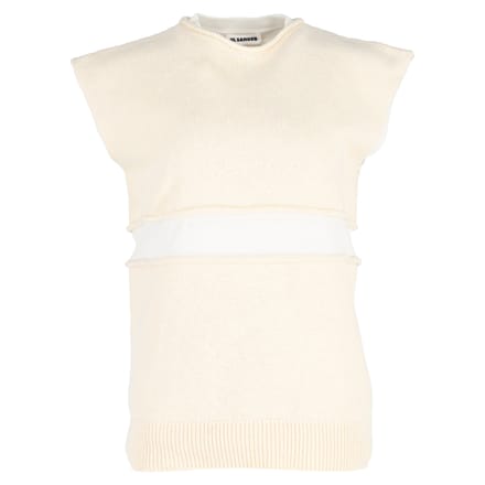 Jil Sander gebreid vest met laagjes in gele wol