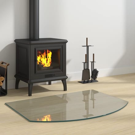 vidaXL - Glazen - haardplaat - Doorzichtig - 80 - x - 60 - cm - Glas