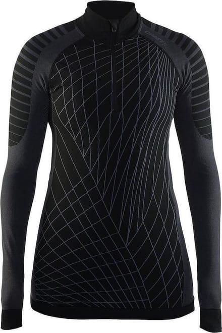 Craft Active Intensity Zip W 1905334 - Sportshirt - Black/Granite - Dames - Maat M