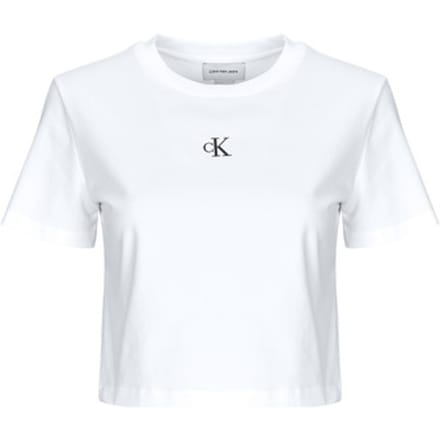 Calvin Klein Ss Logo Cropped Tee Bright White Taglia: M | Maglie Sportivi Outlet | Donna | Bianco