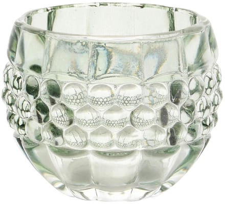 Dekoratief | Theelichthouder 'Bulbs', groen/transparant, glas, 8x8x6cm | A255982